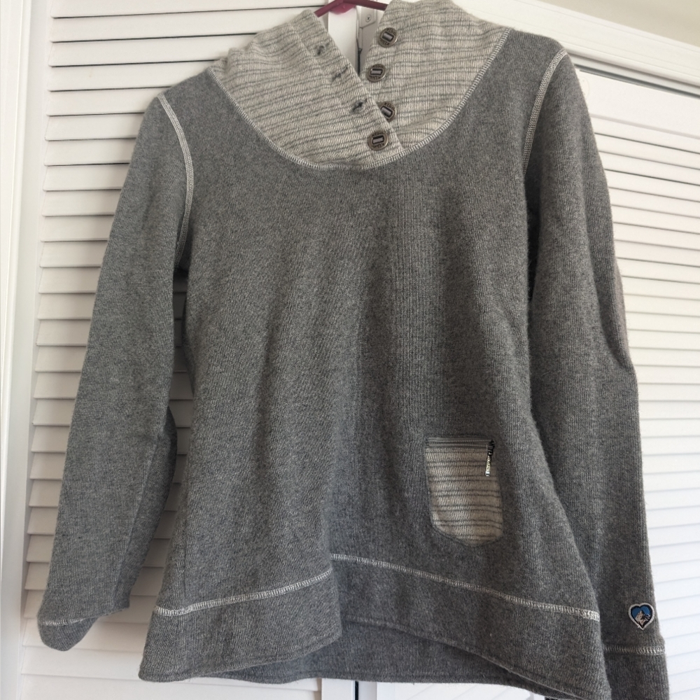 Kuhl Chianti Hooded Pullover Fleece Wool Blend